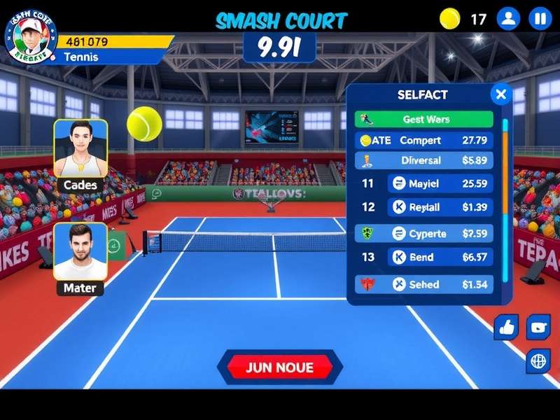 Smash Court Heroes character selection screen